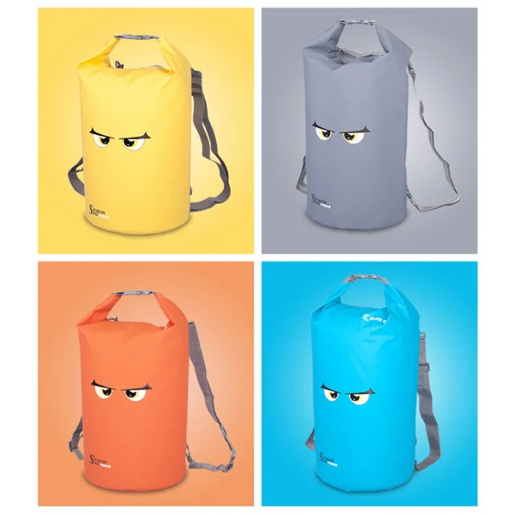 10L SPORON Outdoor Seaside Beach Swimming Rafting Waterproof Bag PVC Mesh Cloth Storage Bucket Bag(Orange)