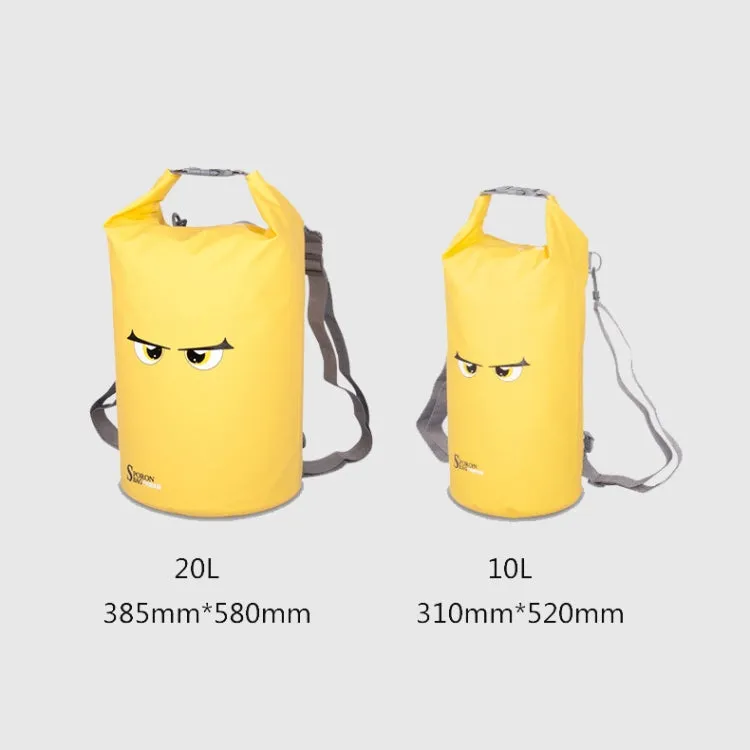 10L SPORON Outdoor Seaside Beach Swimming Rafting Waterproof Bag PVC Mesh Cloth Storage Bucket Bag(Orange)