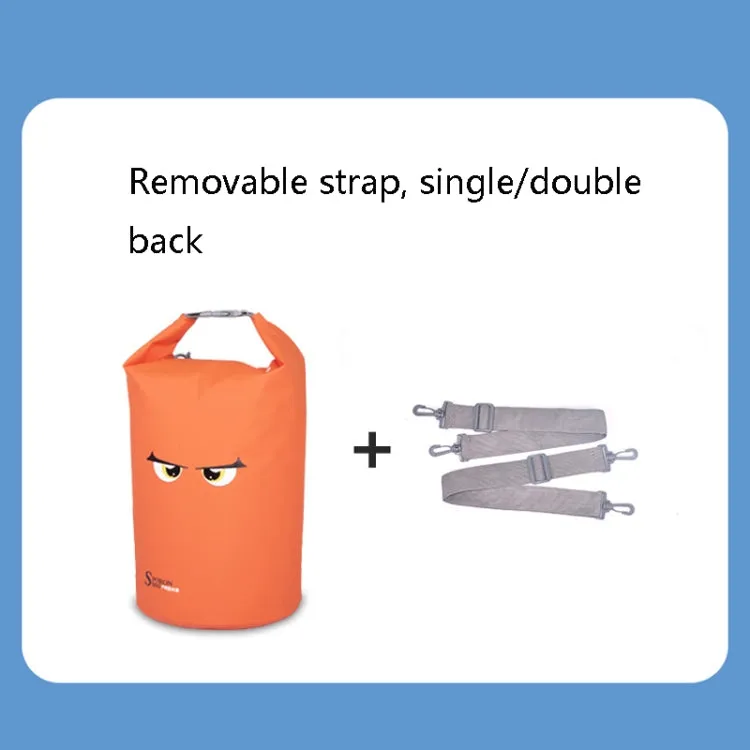 10L SPORON Outdoor Seaside Beach Swimming Rafting Waterproof Bag PVC Mesh Cloth Storage Bucket Bag(Orange)