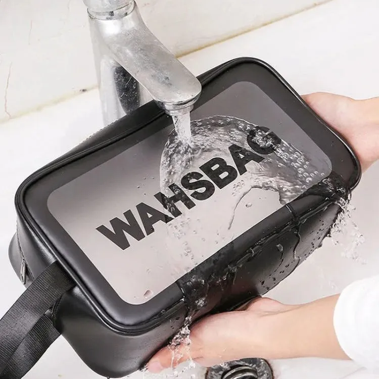2 PCS Frosted Translucent Waterproof Storage Bag Cosmetic Bag Swimming Bag Wash Bag Blue M