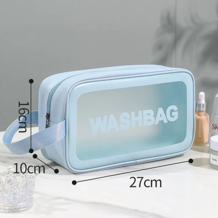2 PCS Frosted Translucent Waterproof Storage Bag Cosmetic Bag Swimming Bag Wash Bag Blue M