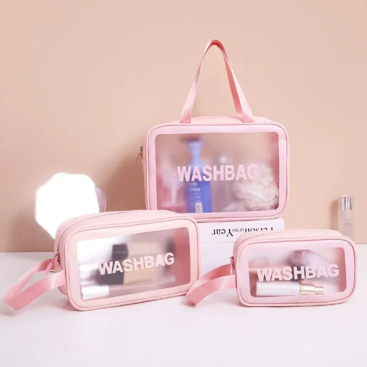 2 PCS Frosted Translucent Waterproof Storage Bag Cosmetic Bag Swimming Bag Wash Bag Blue M