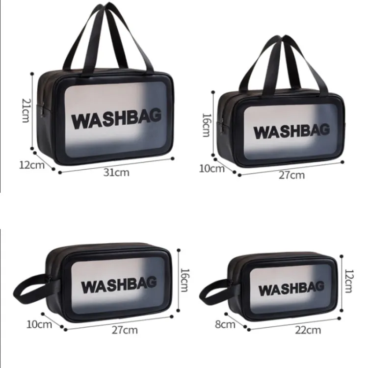2 PCS Frosted Translucent Waterproof Storage Bag Cosmetic Bag Swimming Bag Wash Bag Blue M