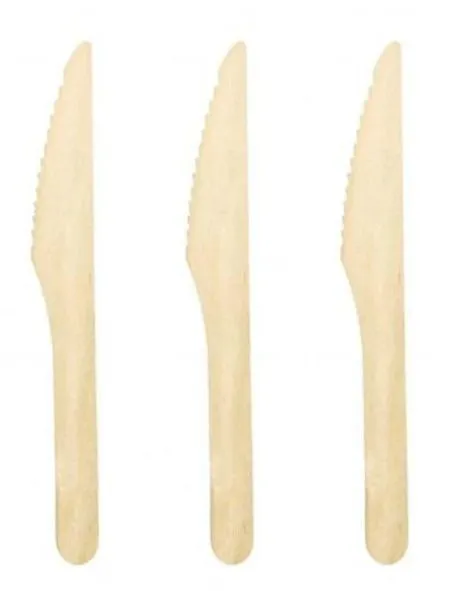 200 X Disposable Wooden Cutlery Bulk Bamboo Party 160mm - Spoons/Knives/Forks