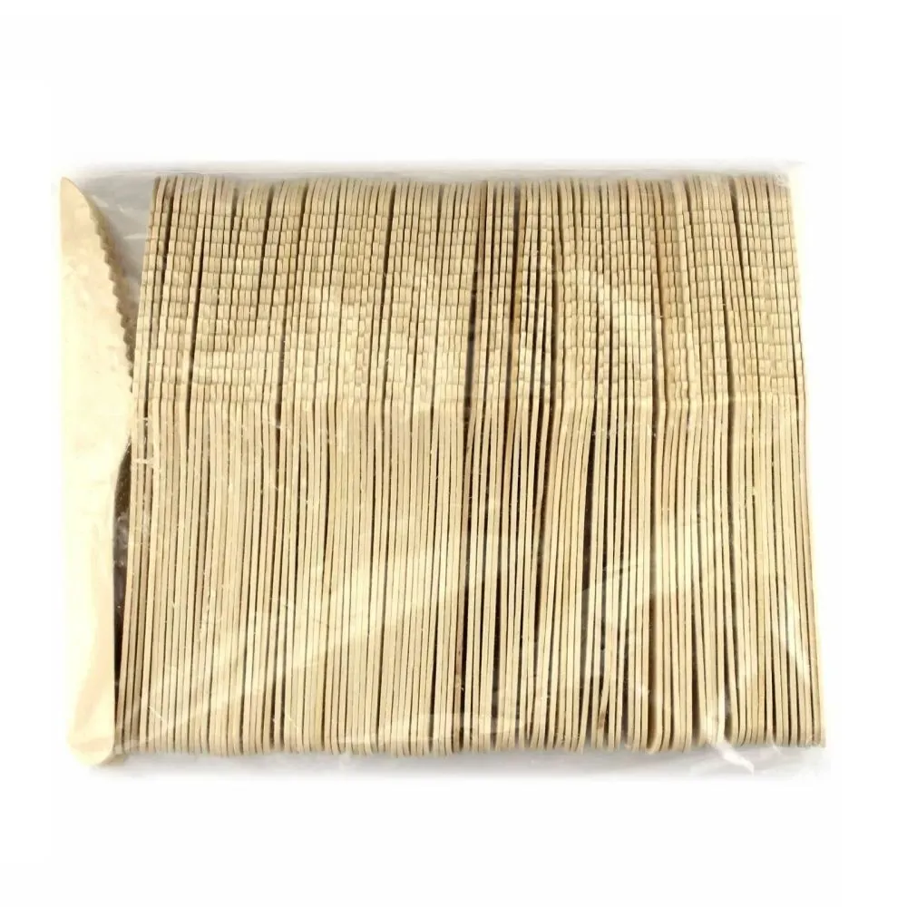 200 X Disposable Wooden Cutlery Bulk Bamboo Party 160mm - Spoons/Knives/Forks