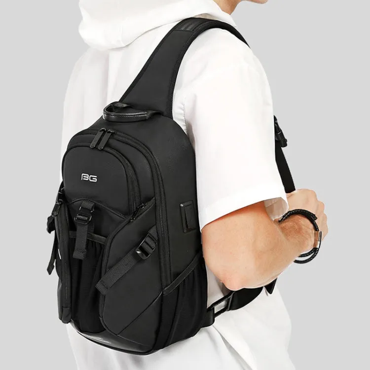 Bange BG-77120 Men Waterproof Crossbody Chest Bag with USB Port, Size: 36 x 22 x 10cm(Black)