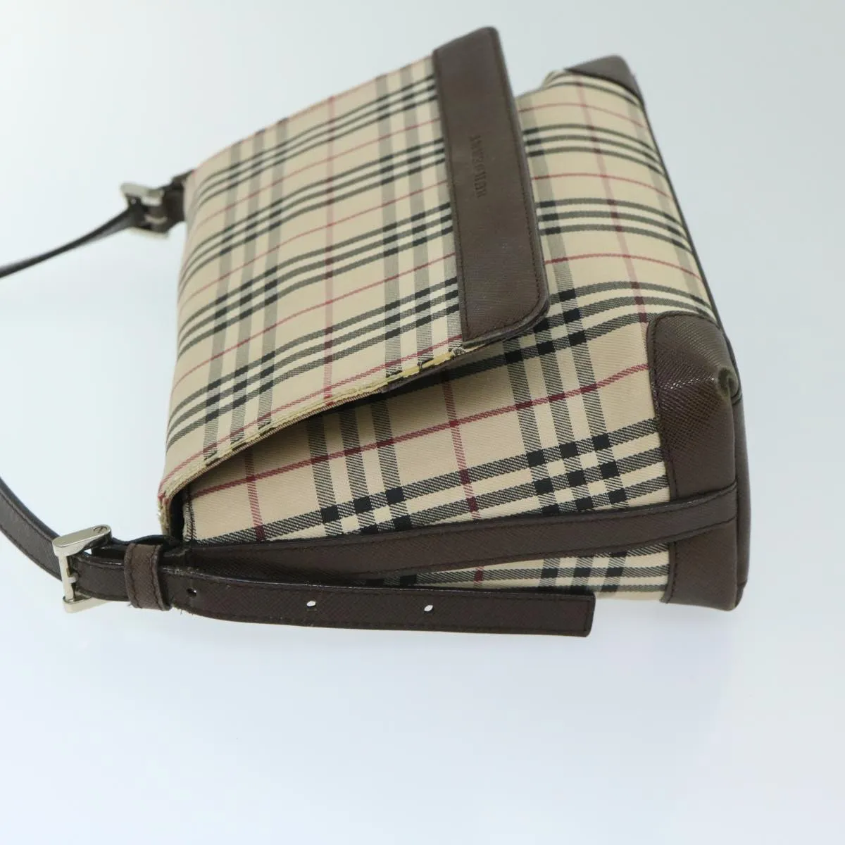 BURBERRY Nova Check Shoulder Bag Canvas Beige Brown  68814