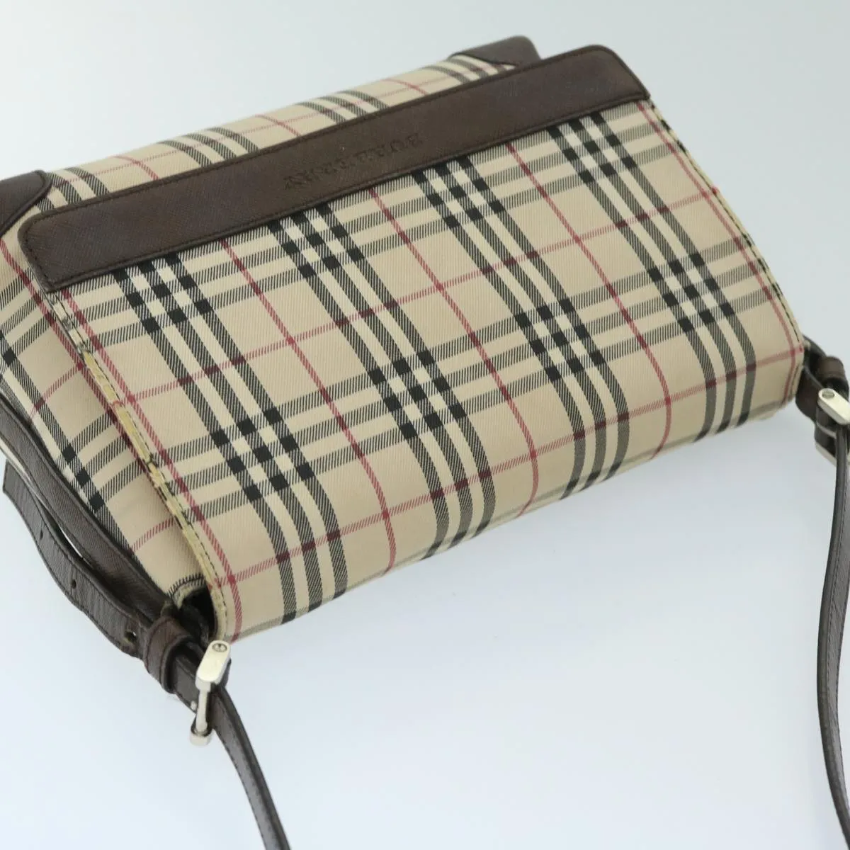 BURBERRY Nova Check Shoulder Bag Canvas Beige Brown  68814
