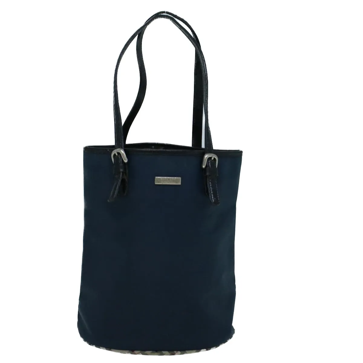 BURBERRY Nova Check Shoulder Bag Nylon Leather Navy Beige  bs8926