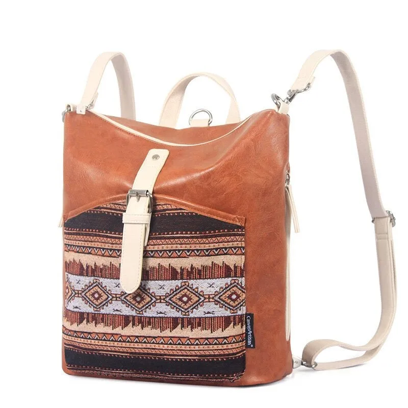 Canvas Print Retro Travel Backpack For Girls