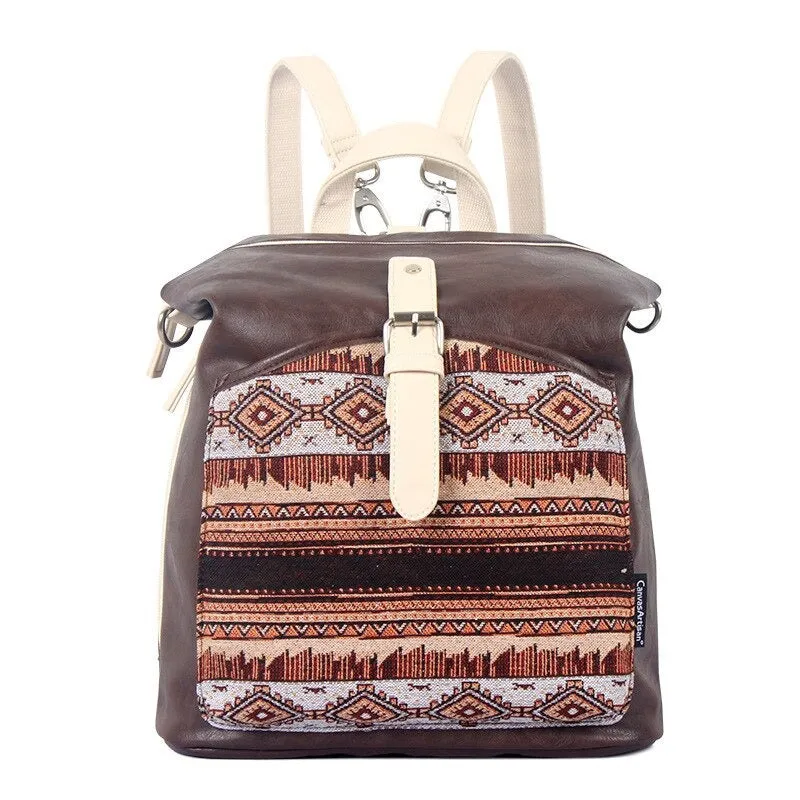 Canvas Print Retro Travel Backpack For Girls