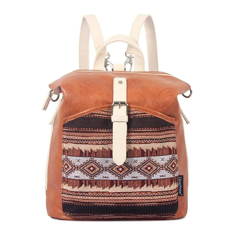 Canvas Print Retro Travel Backpack For Girls