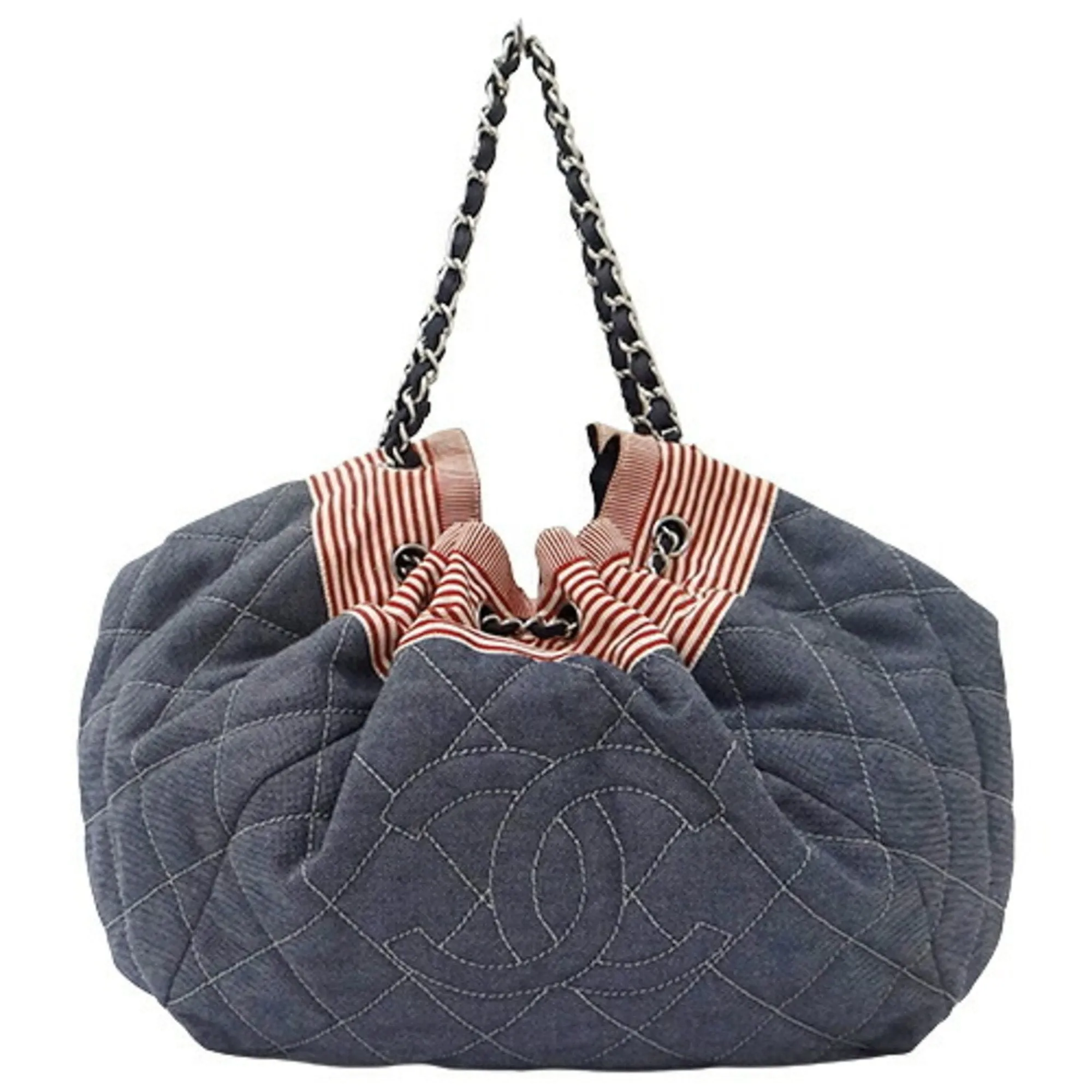CHANEL Bag Women's Tote Shoulder Chain Cococabus GM Blue Red