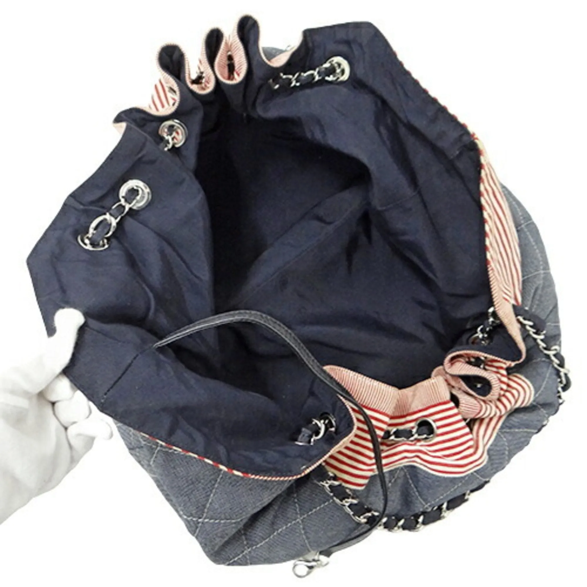 CHANEL Bag Women's Tote Shoulder Chain Cococabus GM Blue Red
