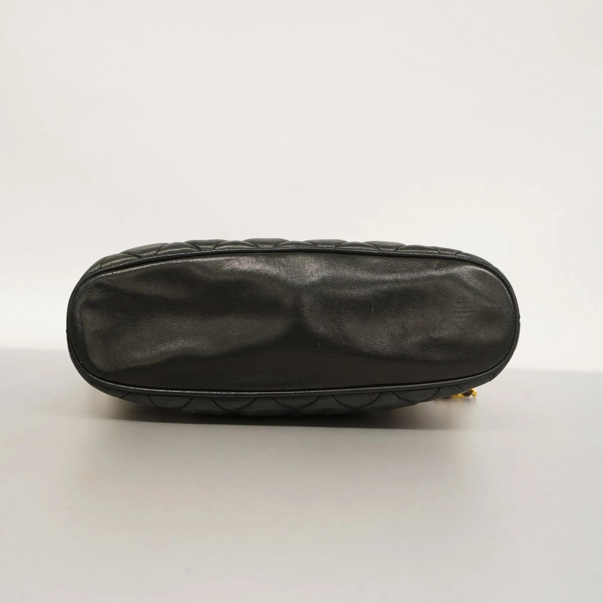 CHANEL  Matelasse Chain Shoulder With Fringes Leather Shoulder Bag Black