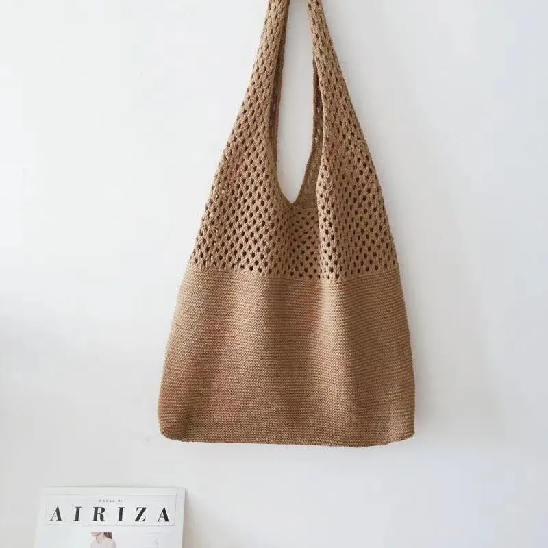 CL1093 - Korean Retro hollow knitted portable shoulder bag