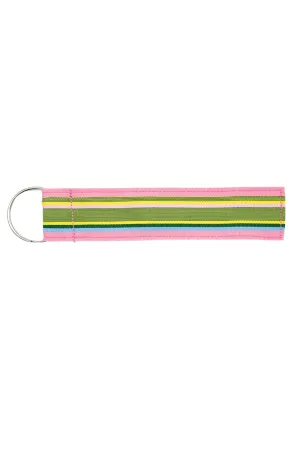 Grosgrain Key Rings | Pink/Yellow/Green Combo Stripe
