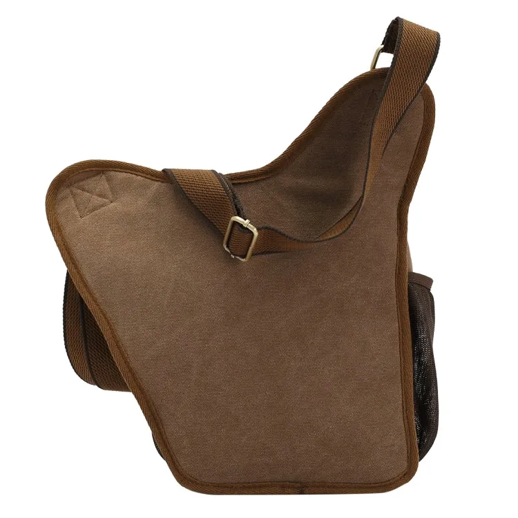KAUKKO FH03 Retro Style Men Canvas Crossbody Bag Messenger Bag Outdoors Hiking Camping Bag, Size: 26 x 21 x 9 cm(Khaki)