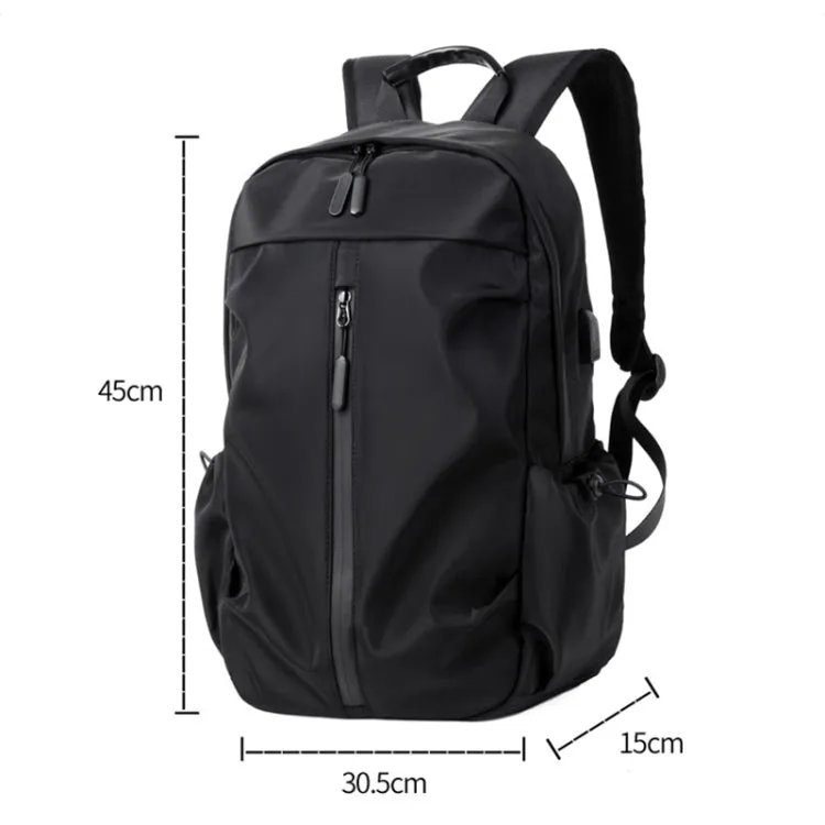 Men Oxford Backpack Business Computer Bag with External USB Port(Navy Blue)