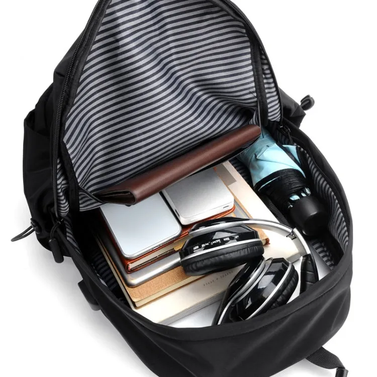 Men Oxford Backpack Business Computer Bag with External USB Port(Navy Blue)