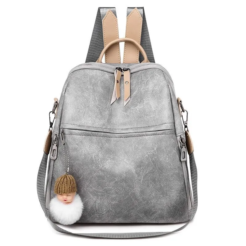 PU Leather Large Capacity Backpacks For Girls