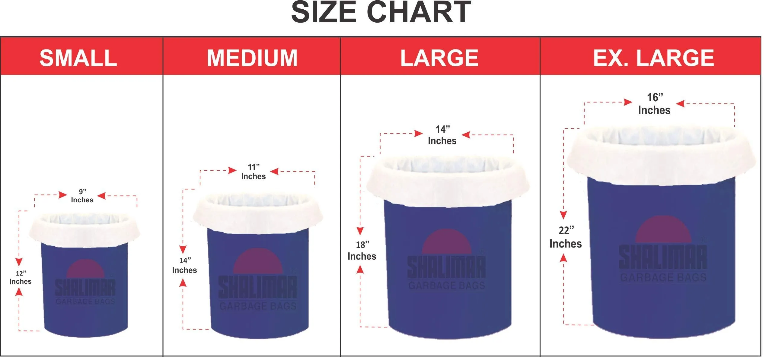 Shalimar Premium Garbage Bags Size 30 X 37 Inches (Extra Large) 60 Bags (4 rolls) Dustbin Bag/Trash Bag - White Color