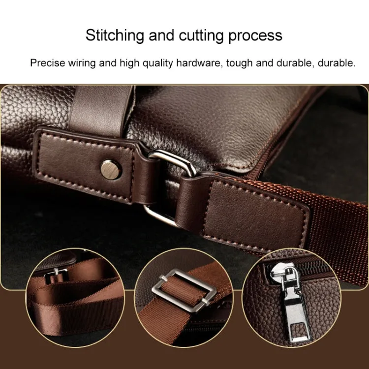 WEIXIER 18067 Men Leisure Style PU Leather Single Shoulder Bag (Black)