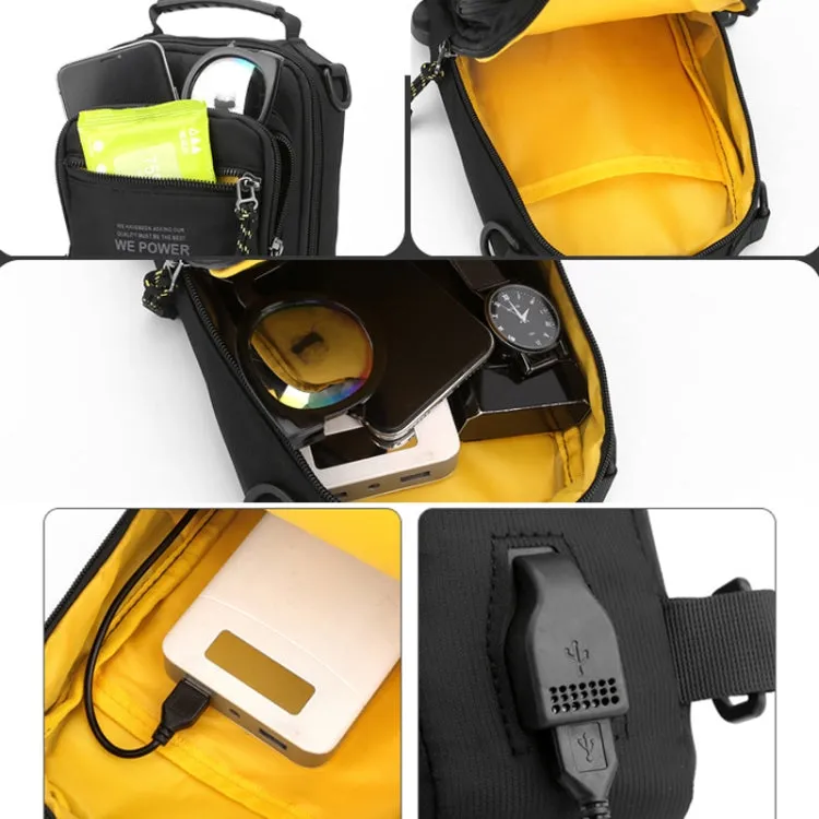WEPOWER Men Chest Bag Outdoor Shoulder Messengers Bag With USB Charging Port Sports Small Bag(Royal Blue)